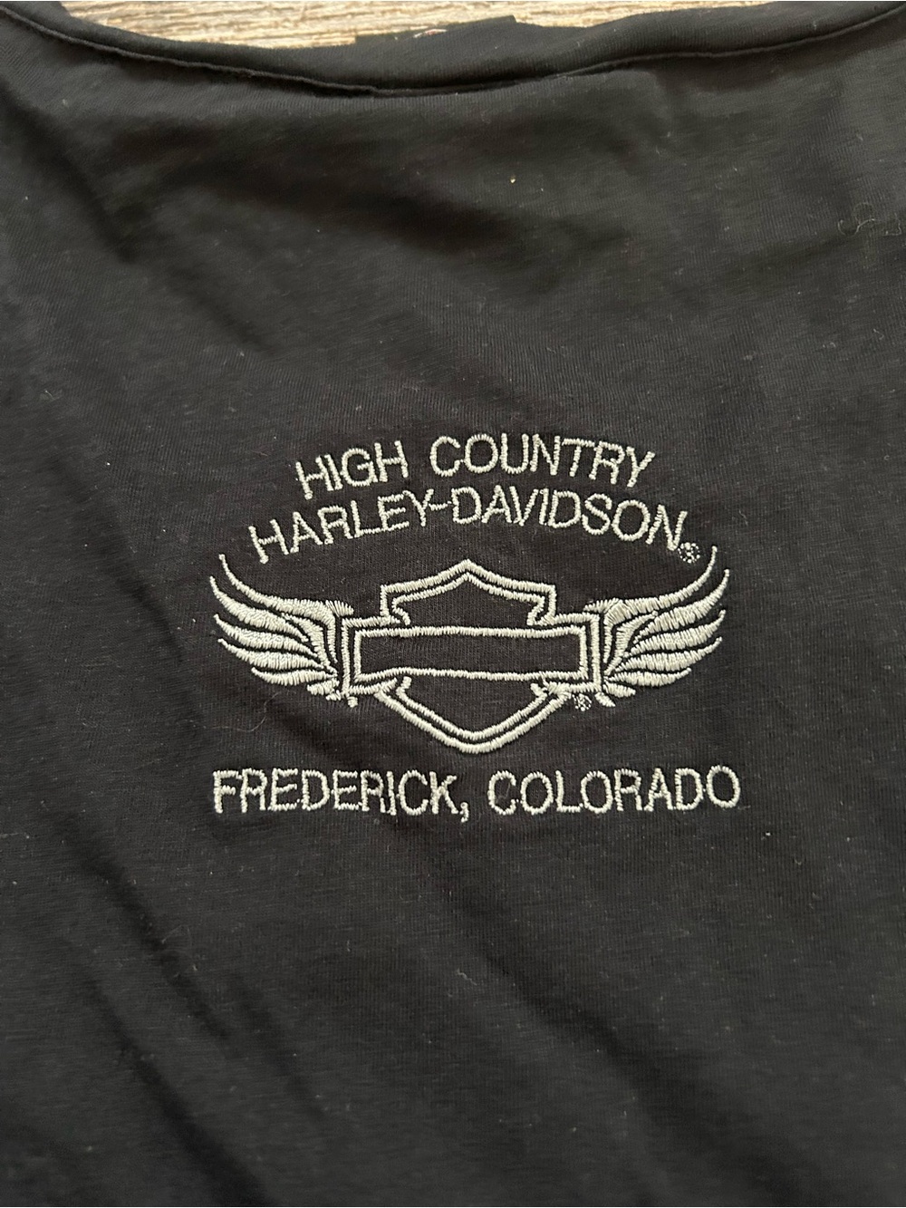Cool Y2K Cutout Harley Davidson Women’s Size Large Shirt Colorado Grunge Biker - Picture 7 of 7